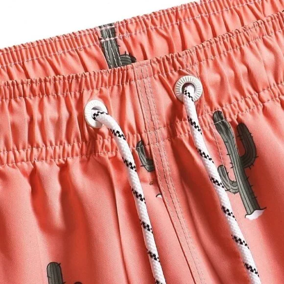 Coral Pink Mens Swim Trunks - Picture 3 of 4